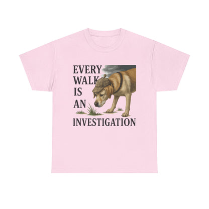 Yellow Lab Every Walk is an Investigation Tee Light Pink T-Shirt
