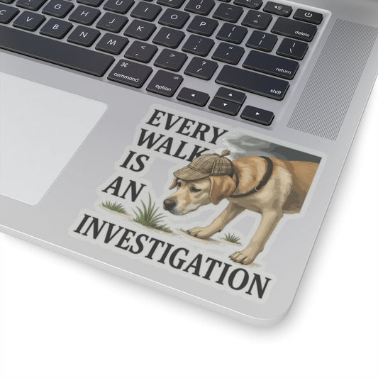 Stickers - Yellow Lab 'Every walk is an investigation'