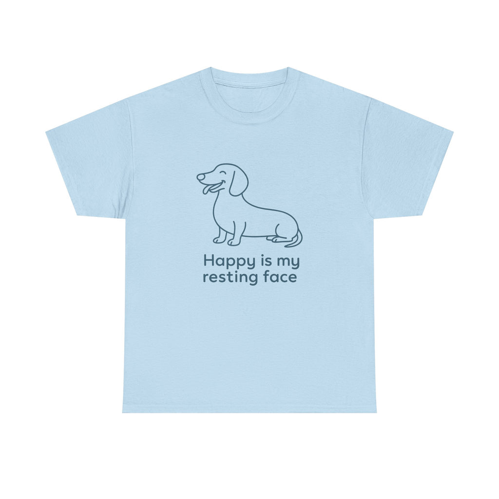 Happy Is My Resting Face - Funny Dachshund Tee