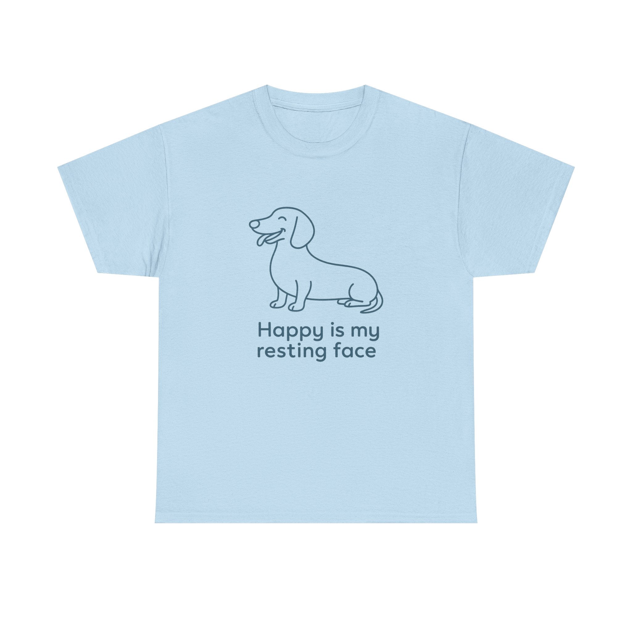 Happy Is My Resting Face - Funny Dachshund Tee