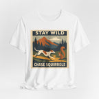 Greyhound Stay Wild Chase Squirrels Tee