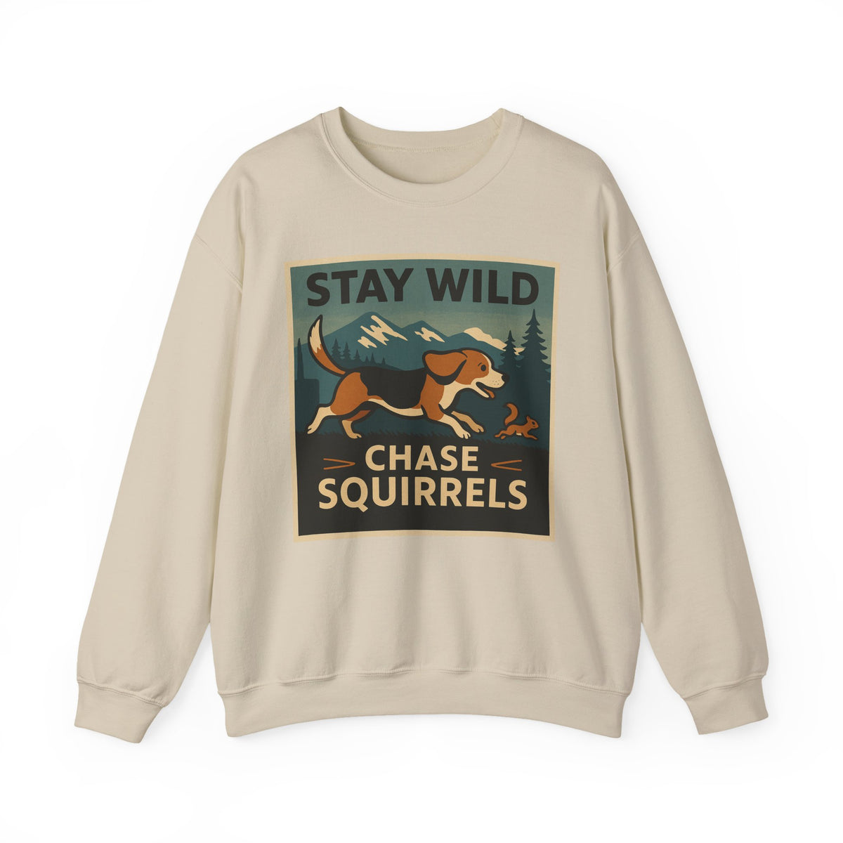 Stay Wild Running Beagle Sweatshirt in Sand