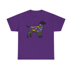 Labrador Silhouette Filled With Floral Patterns Trendy T-Shirt