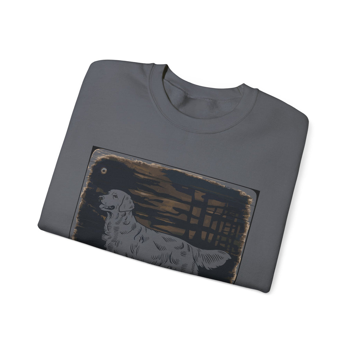 Golden Retriever Woodcut Style Graphic Print Sweatshirt