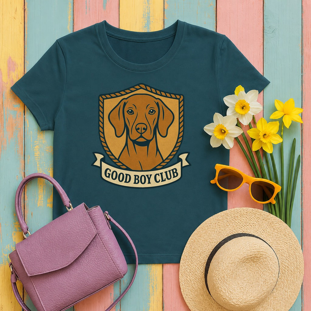 Vizsla Good Boy Club Tee in Heather Deep Teal