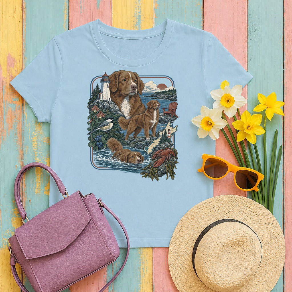 Nova Scotia Duck Tolling Retriever Heritage tee, Light Blue