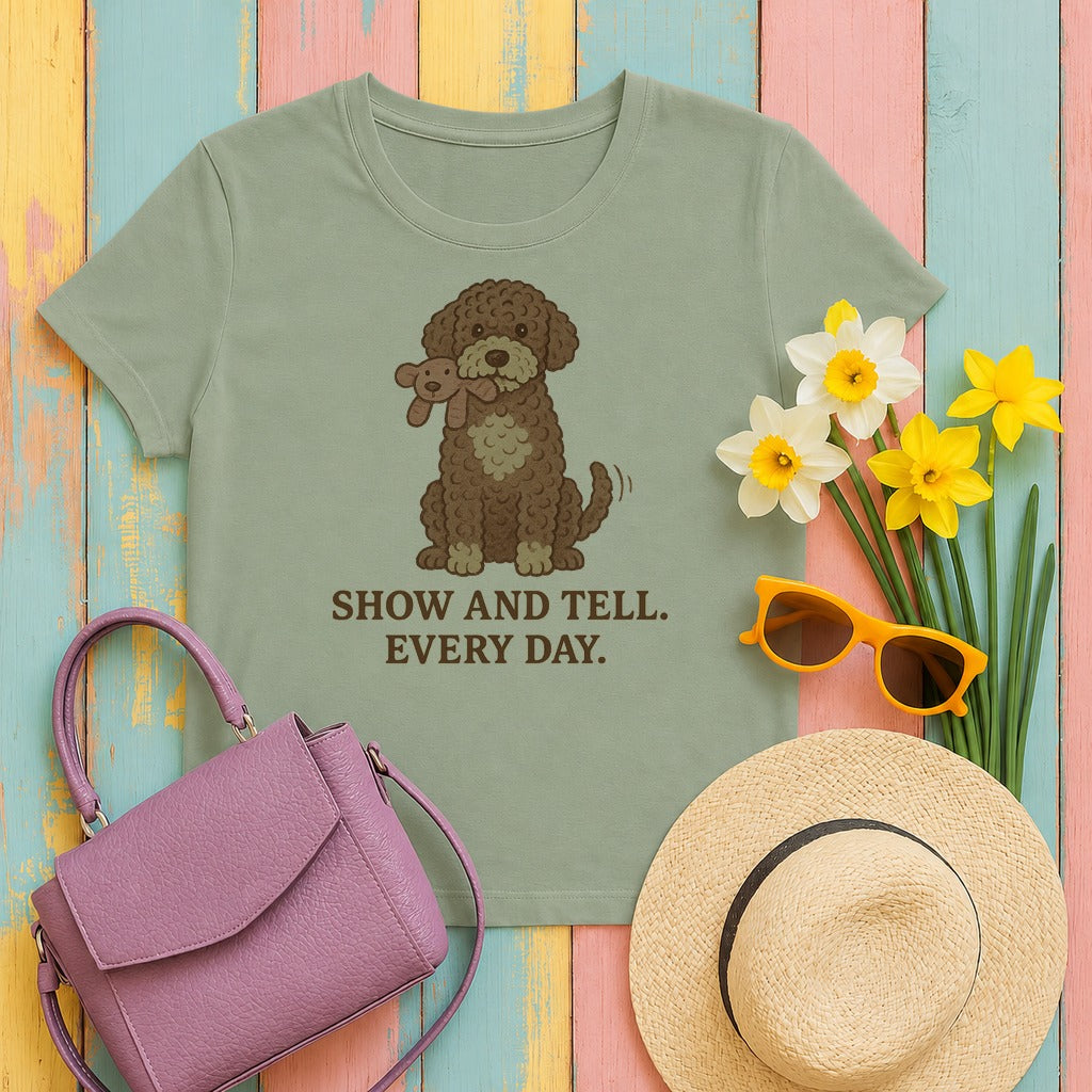 lagotto romagnolo show-and-tell tee flat lay hero