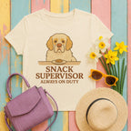 clumber spaniel snack-supervisor tee flat lay hero