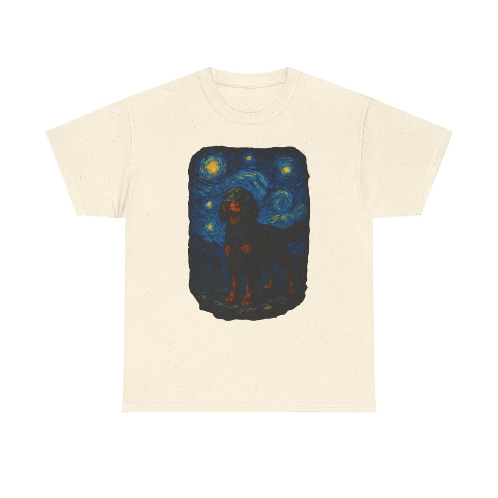 Gordon Setter With Starry Night Van Gogh Style Artwork T-Shirt