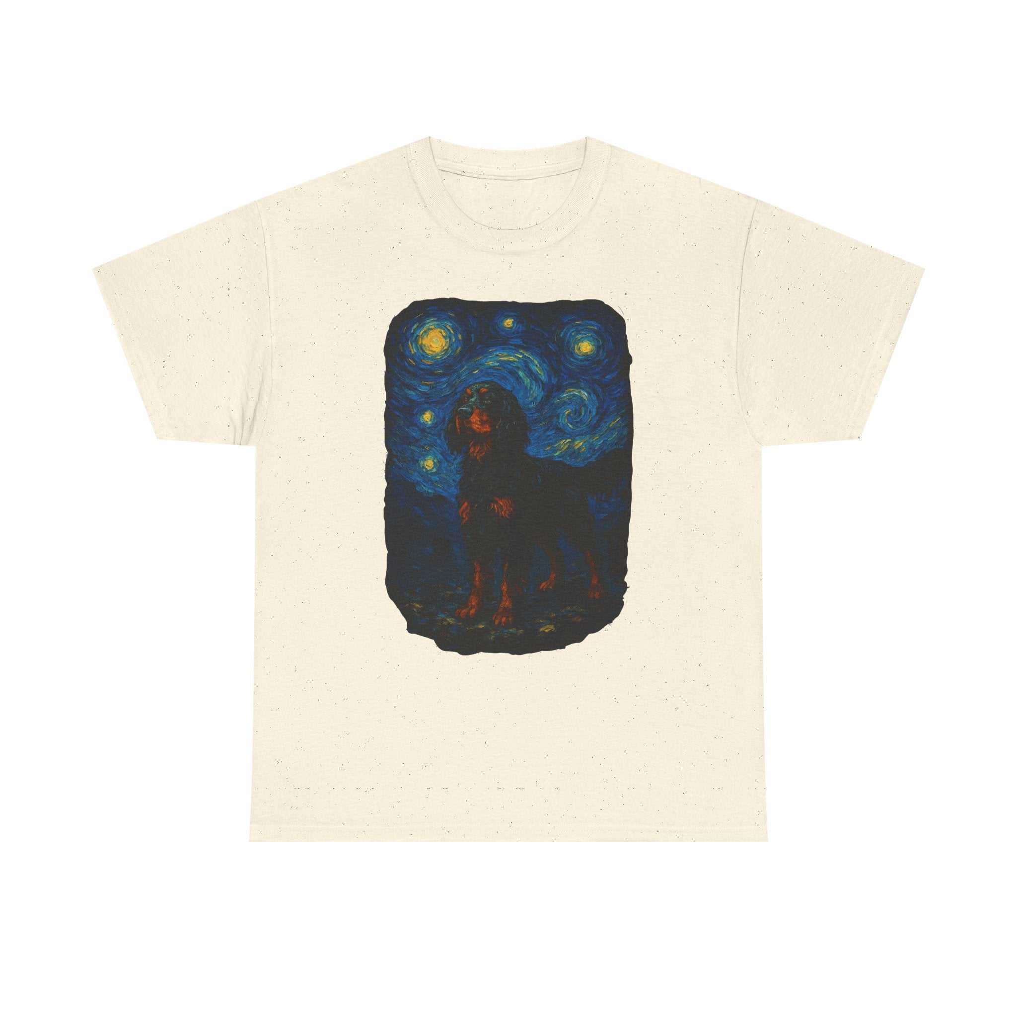 Gordon Setter With Starry Night Van Gogh Style Artwork T-Shirt