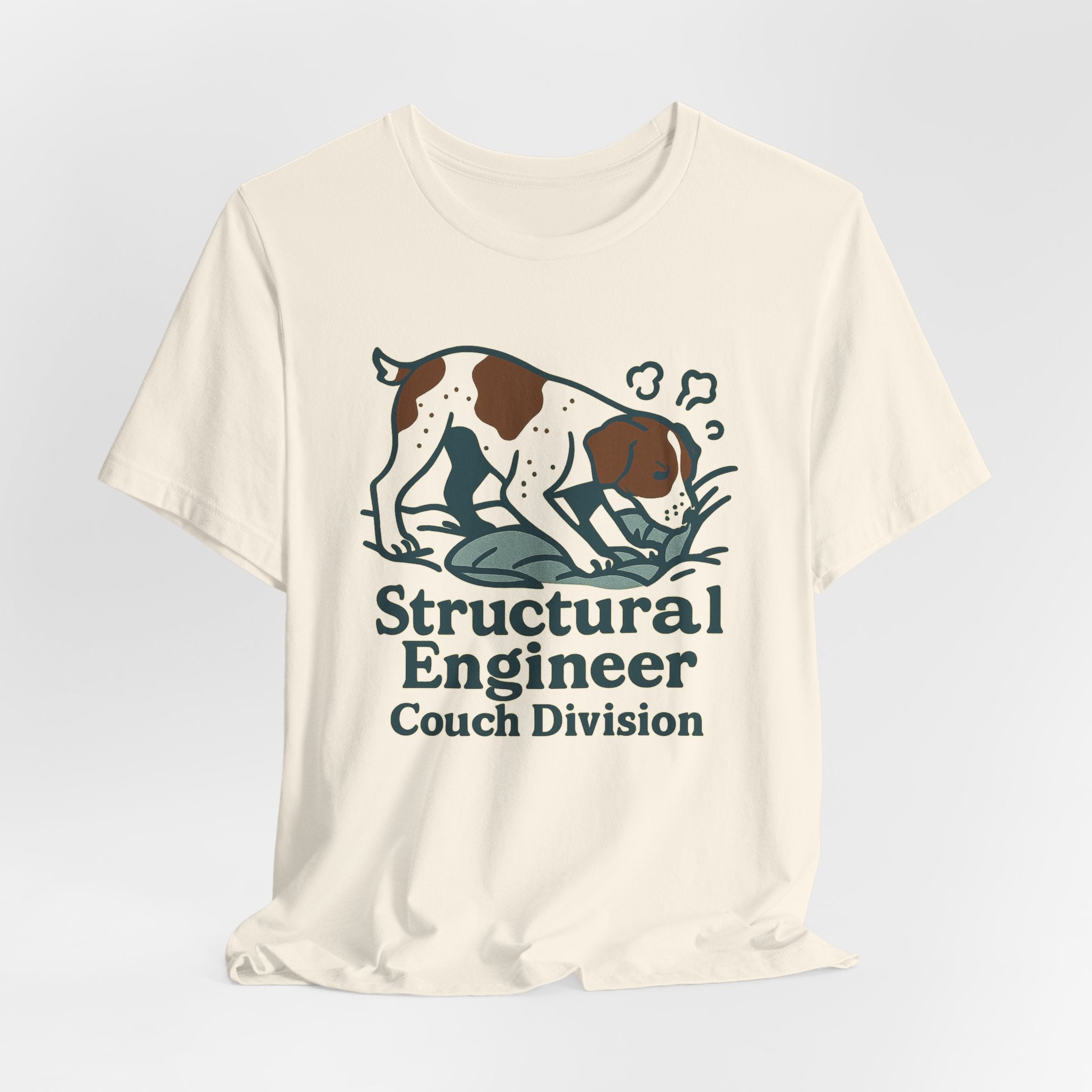 Brittany Spaniel Structural Engineer, Couch Division Tee