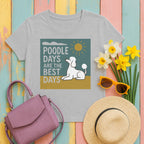 Poodle Days Whimsical Graphic T-Shirt in Sport Grey