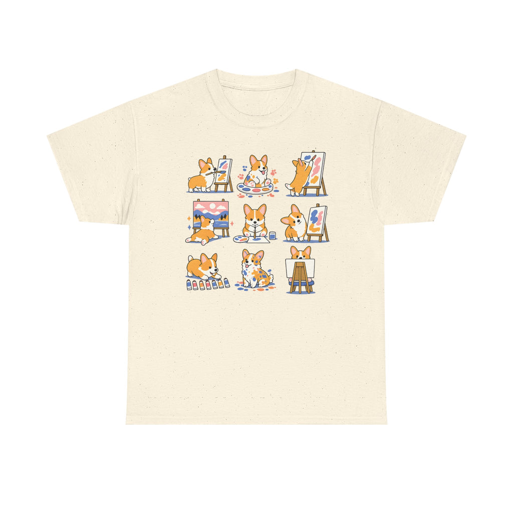 Whimsical Corgi Artist T-Shirt
