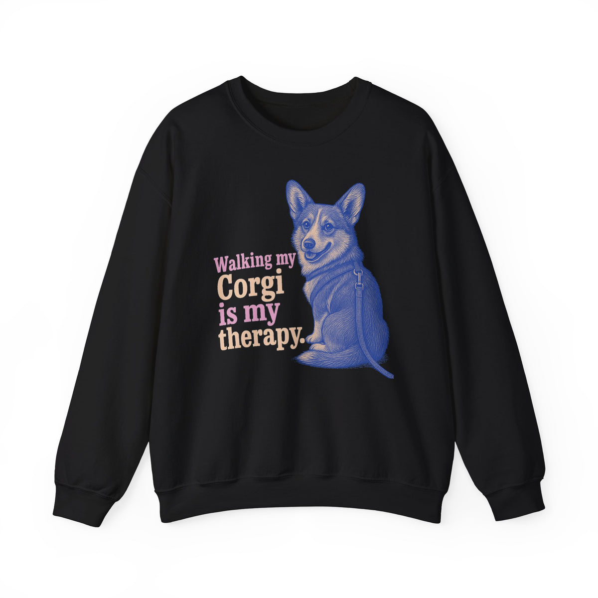 The Corgi Therapy Sweatshirt in Black