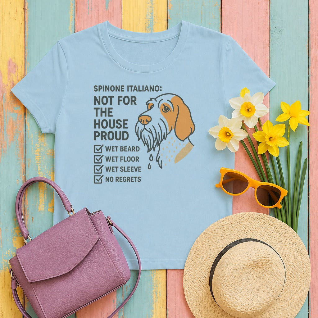 Spinone Italiano Not for the House Proud Tee in Light Blue