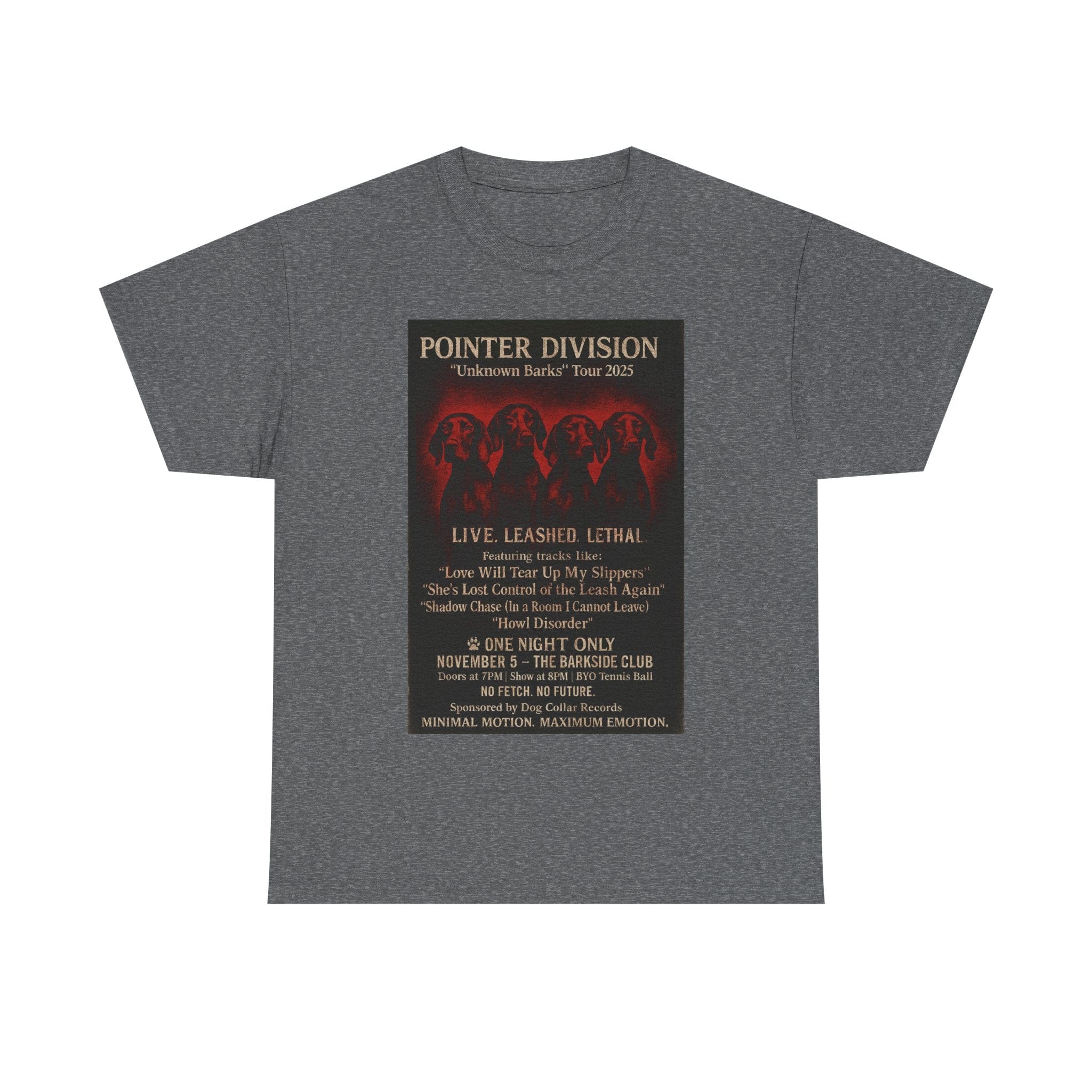 "Pointer Division" Vizsla Spoor Punk Concert Tee Graphite Heather T-Shirt