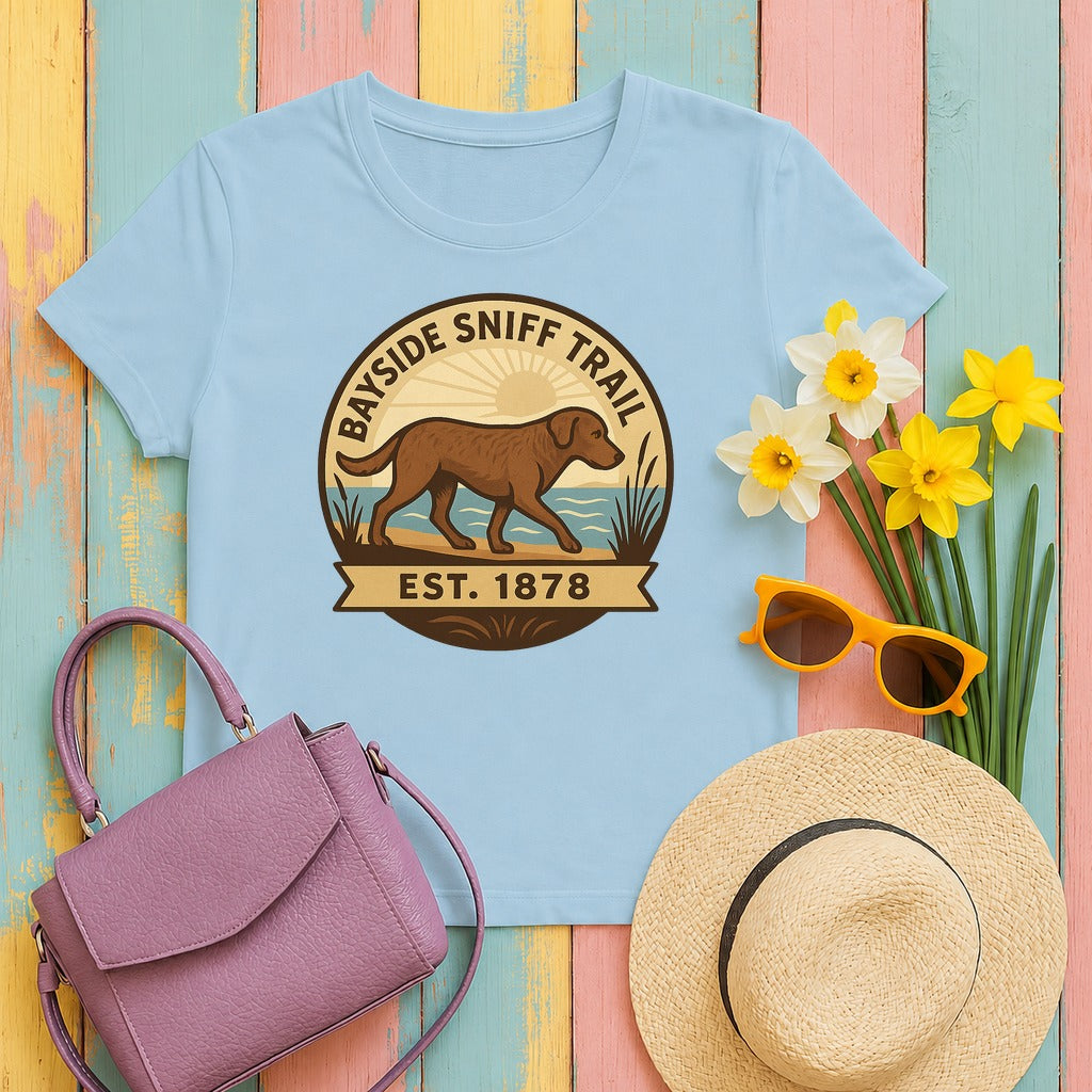 Chesapeake Bayside Sniff Trail Tee in Light Blue