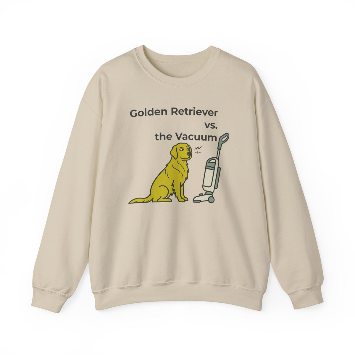 Golden Retriever vs. The Vacuum Sweatshirt in Sand