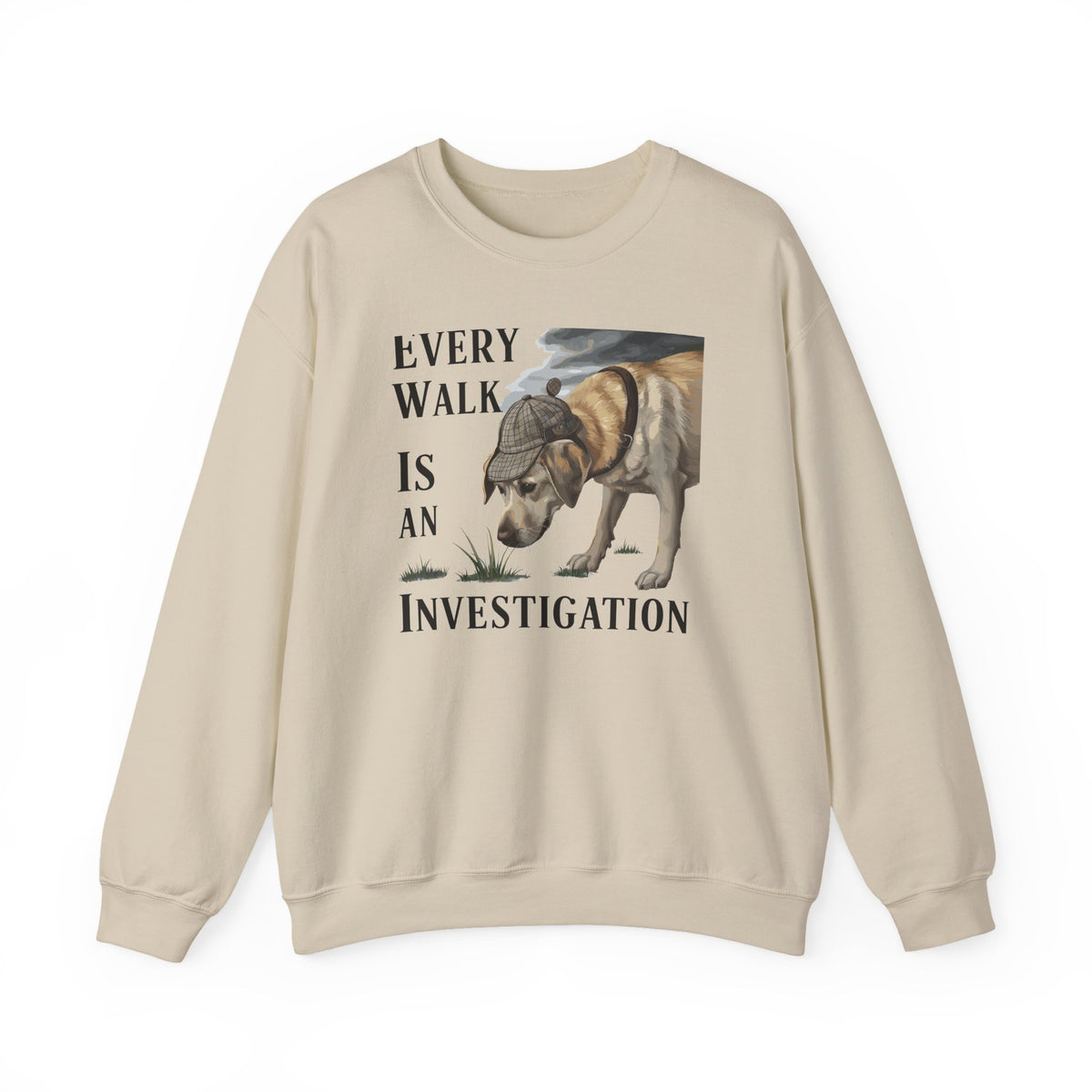 Every Walk Is An Investigation Yellow Lab Pull-Over sweatshirt, view 2