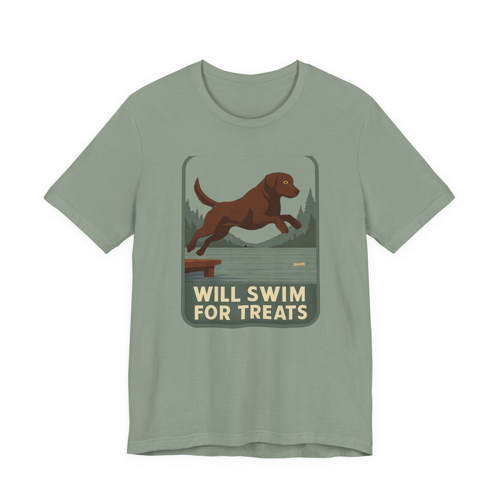 Chocolate Lab Will Swim for Treats Tee