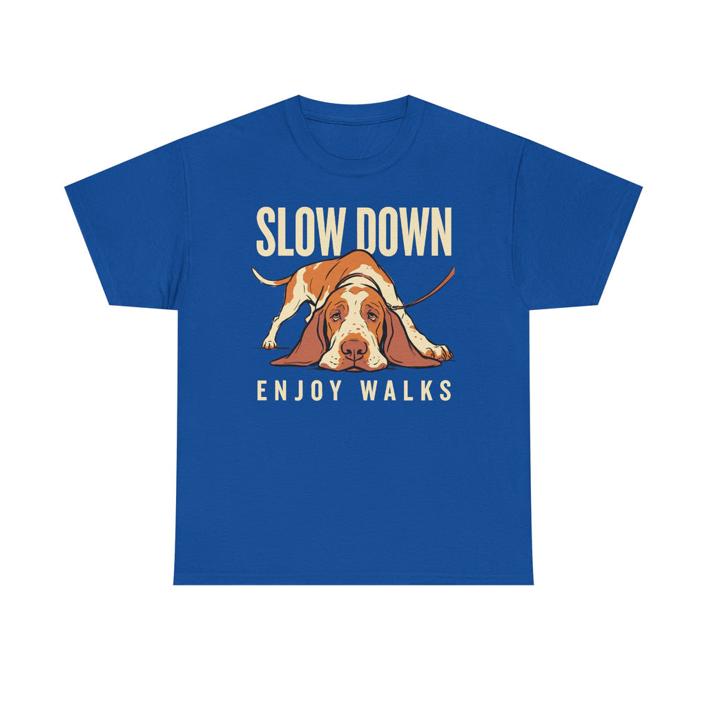 Slow Down, Enjoy Walks Basset Hound T-Shirt