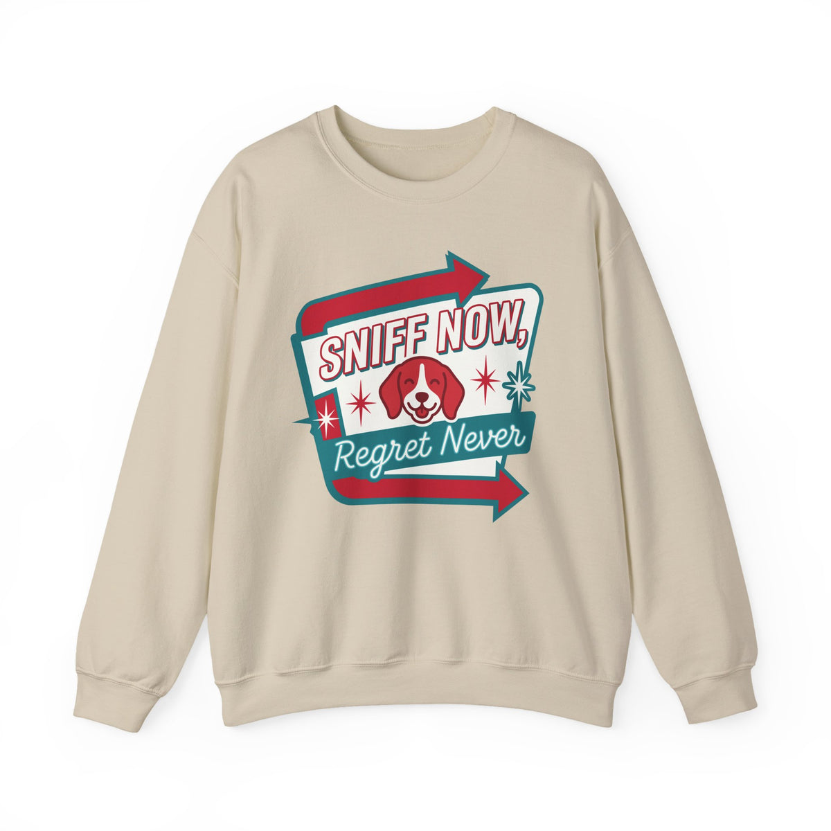 Sniff Now, Regret Never Retro Beagle Sweatshirt in Sand
