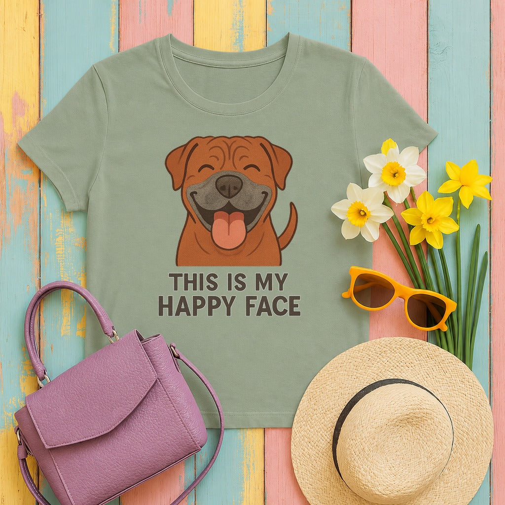 Cane Corso This Is My Happy Face Tee in Sage