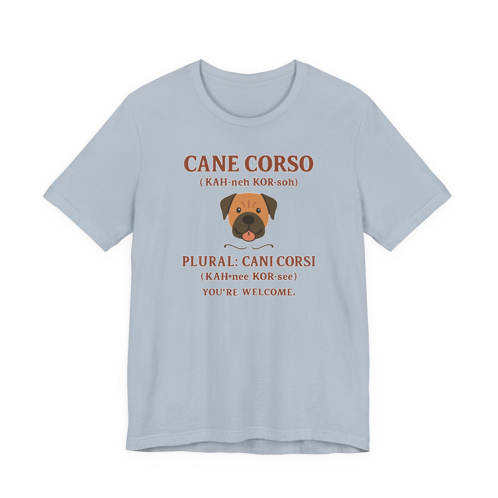 Cane Corso Cani Corsi Pronunciation t-shirt, view 5