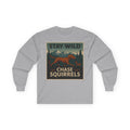 Stay Wild Chase Squirrels Vizsla Long Sleeve Tee in Sport Grey