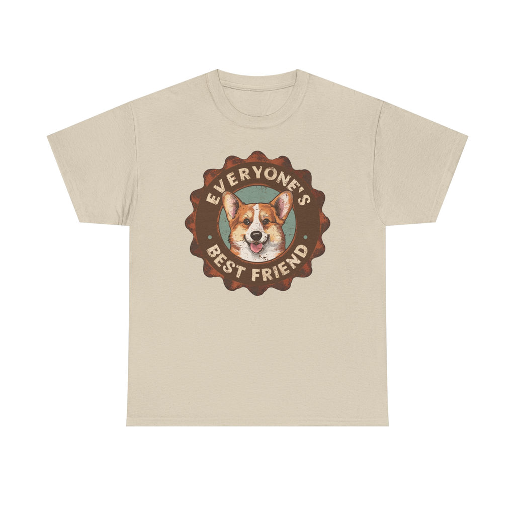 Everyone's Best Friend Corgi Dog With Sign Design T-Shirt