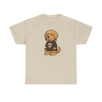 Goth Punk Golden Retriever In Skull Shirt T-Shirt