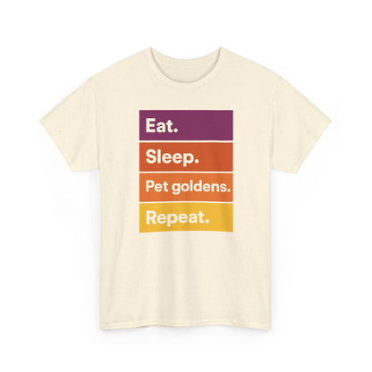 Color Block Unisex Tee - Eat, Sleep, Pet Goldens, Repeat TShirt
