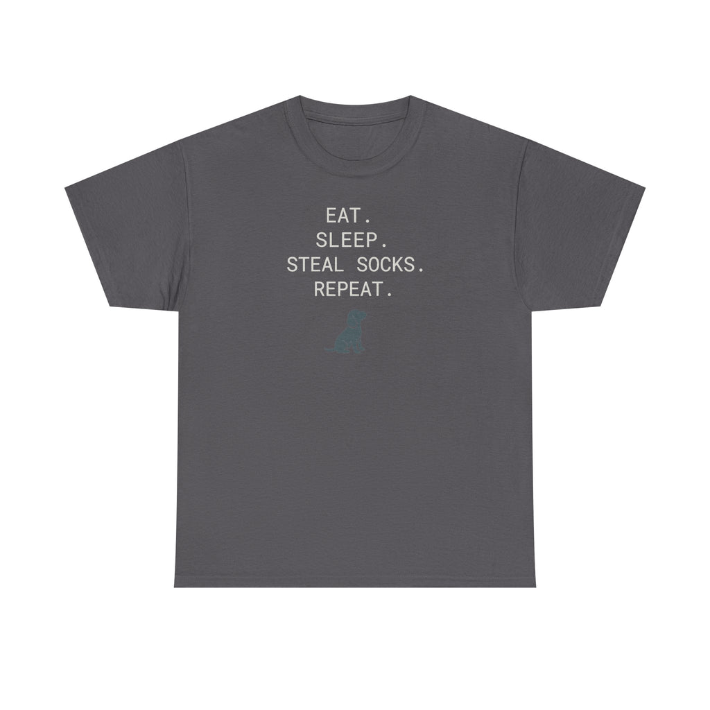 Eat Sleep Steal Socks Repeat Lab Puppy Funny Dog Life T-Shirt