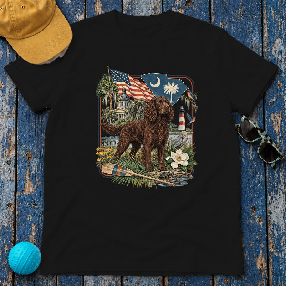 Boykin Spaniel South Carolina Heritage T-Shirt in Black