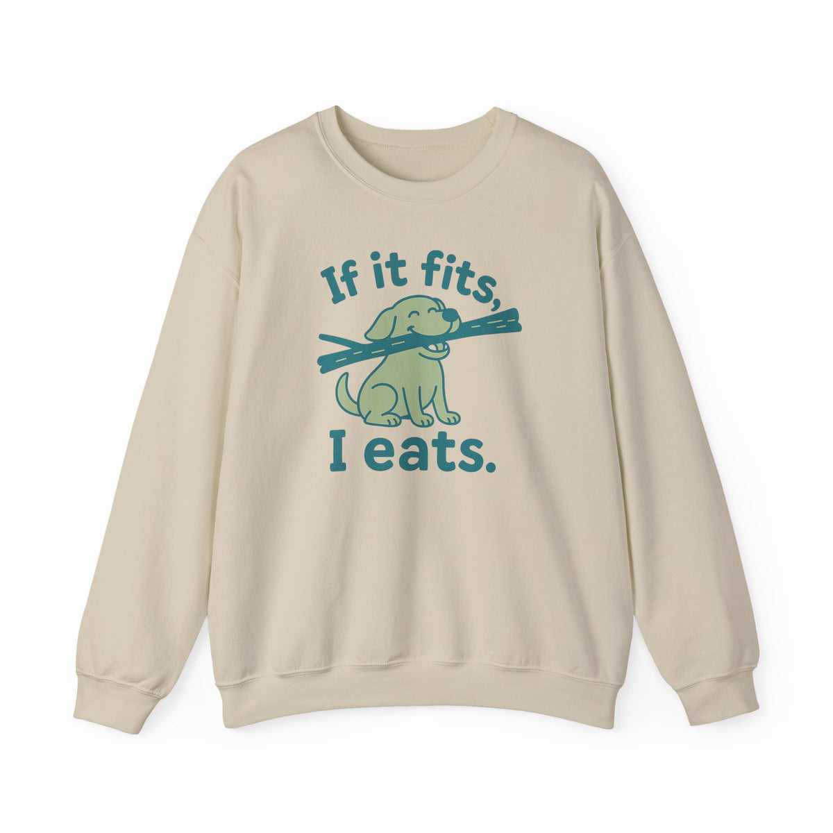 Golden Retriever If It Fits, I Eats Sweatshirt in Sand