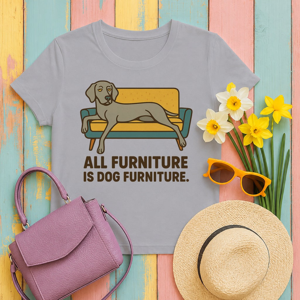 Weimaraner All Furniture Is Dog Furniture Tee in Athletic Heather