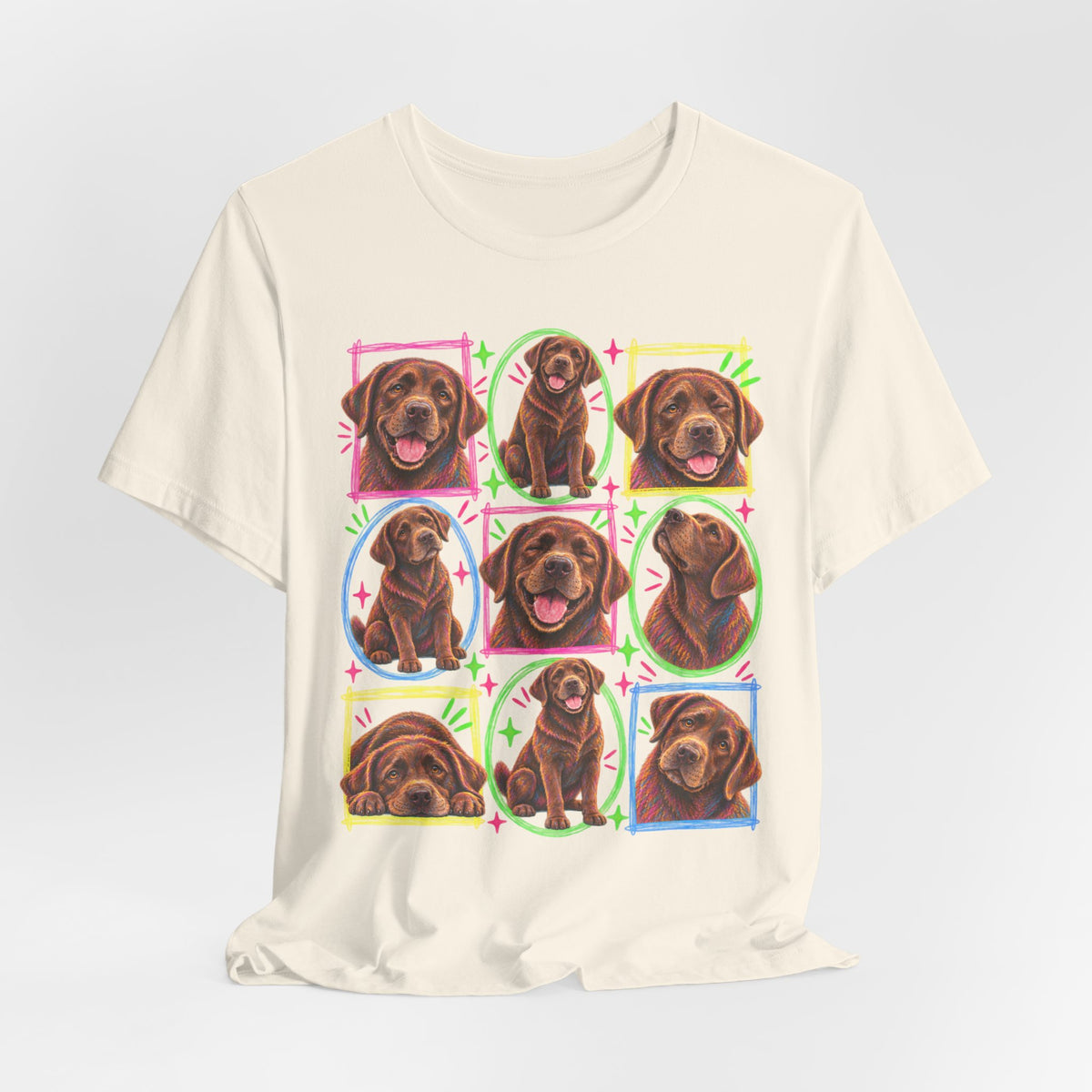 Neon Chocolate Labrador Collage T-Shirt