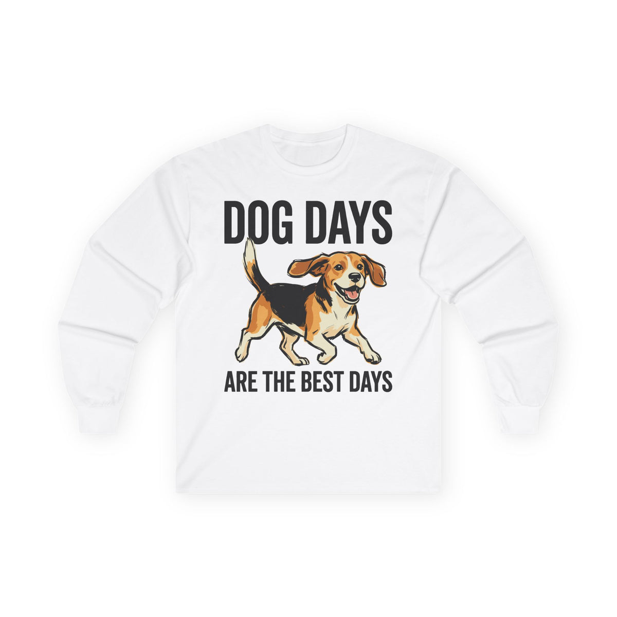 Joyful Beagle Dog Days Long Sleeve Tee in White
