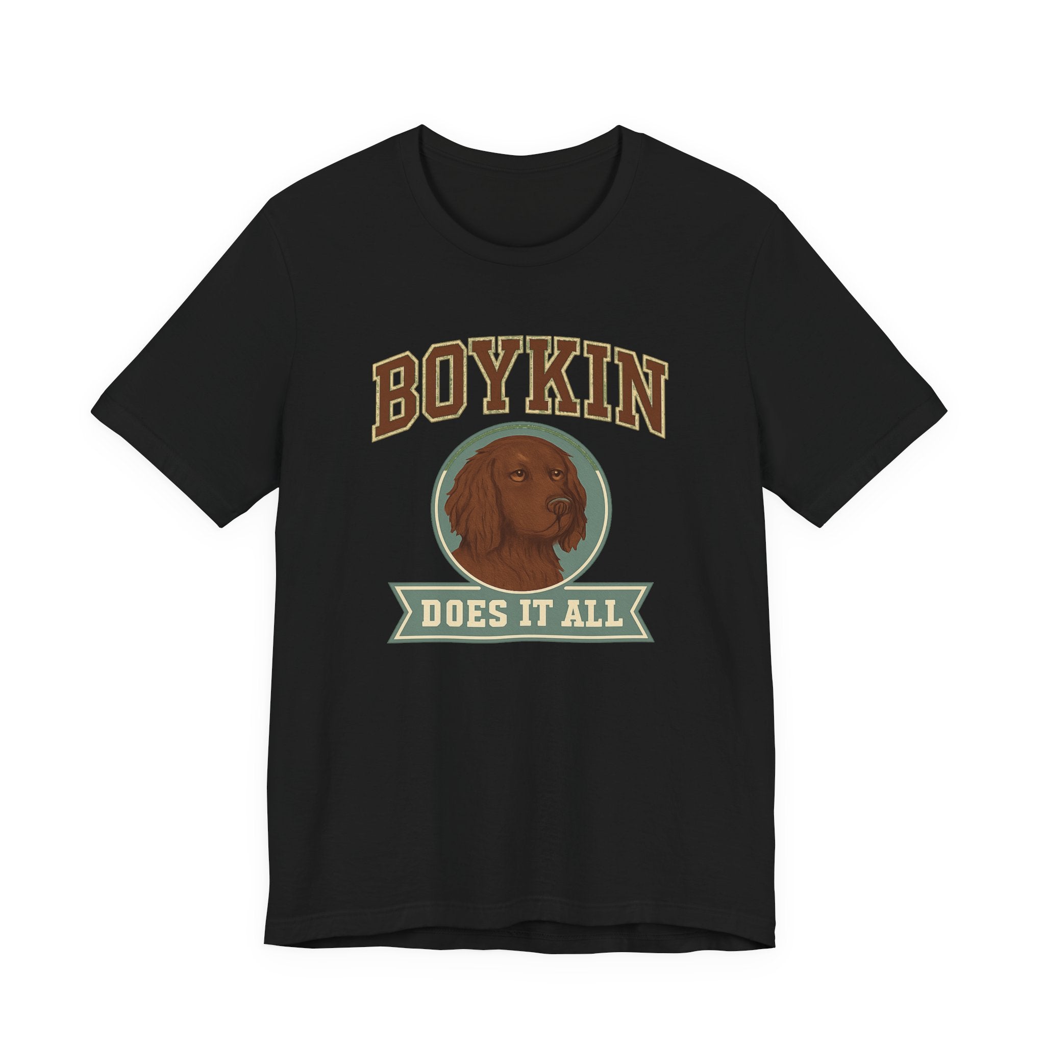 Boykin Spaniel Does It All Varsity Tee