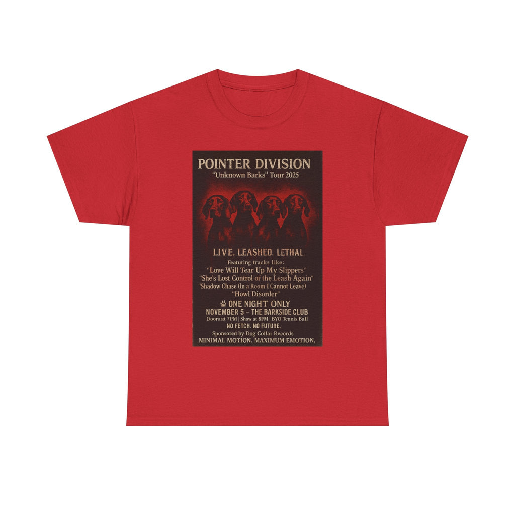 "Pointer Division" Vizsla Spoor Punk Concert Tee Red T-Shirt
