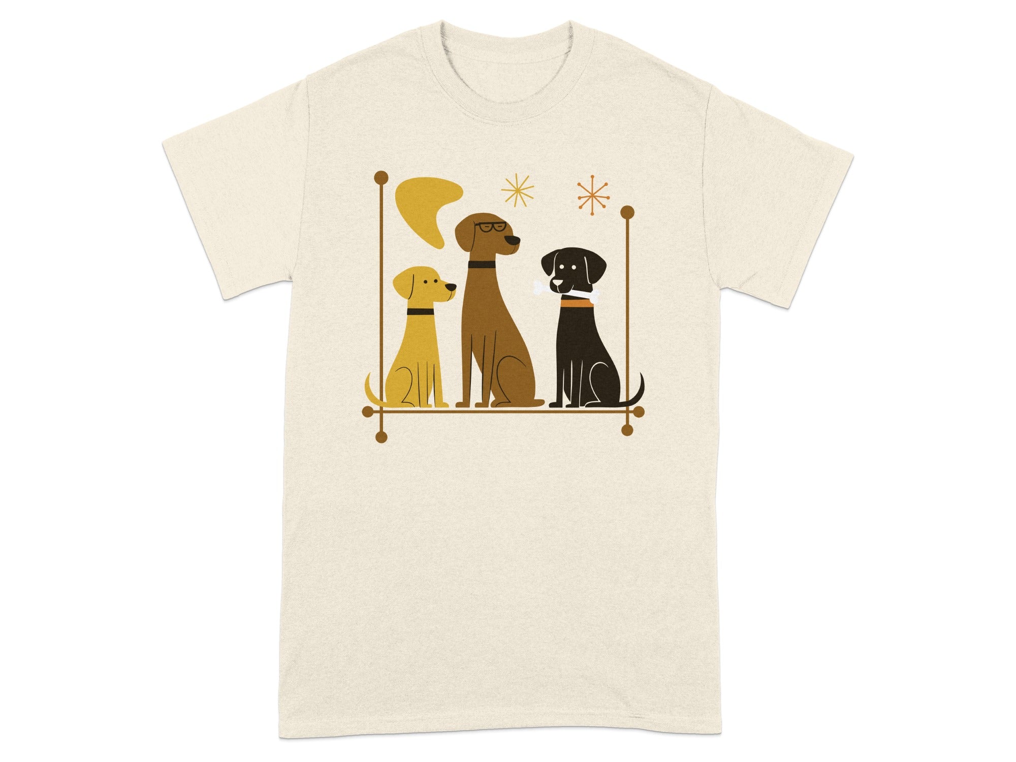 Mid-Century Modern Dog Trio Graphic T-Shirt