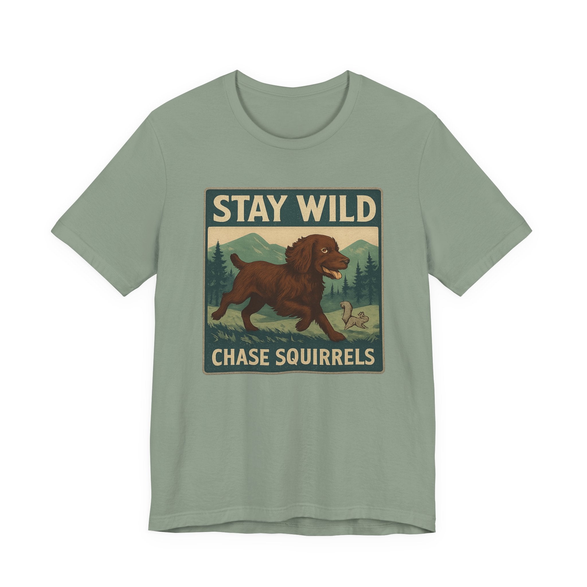 Boykin Spaniel Stay Wild Chase Squirrels Tee