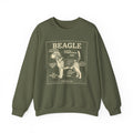 Whimsical Beagle Blueprint Sweatshirt in Military Green