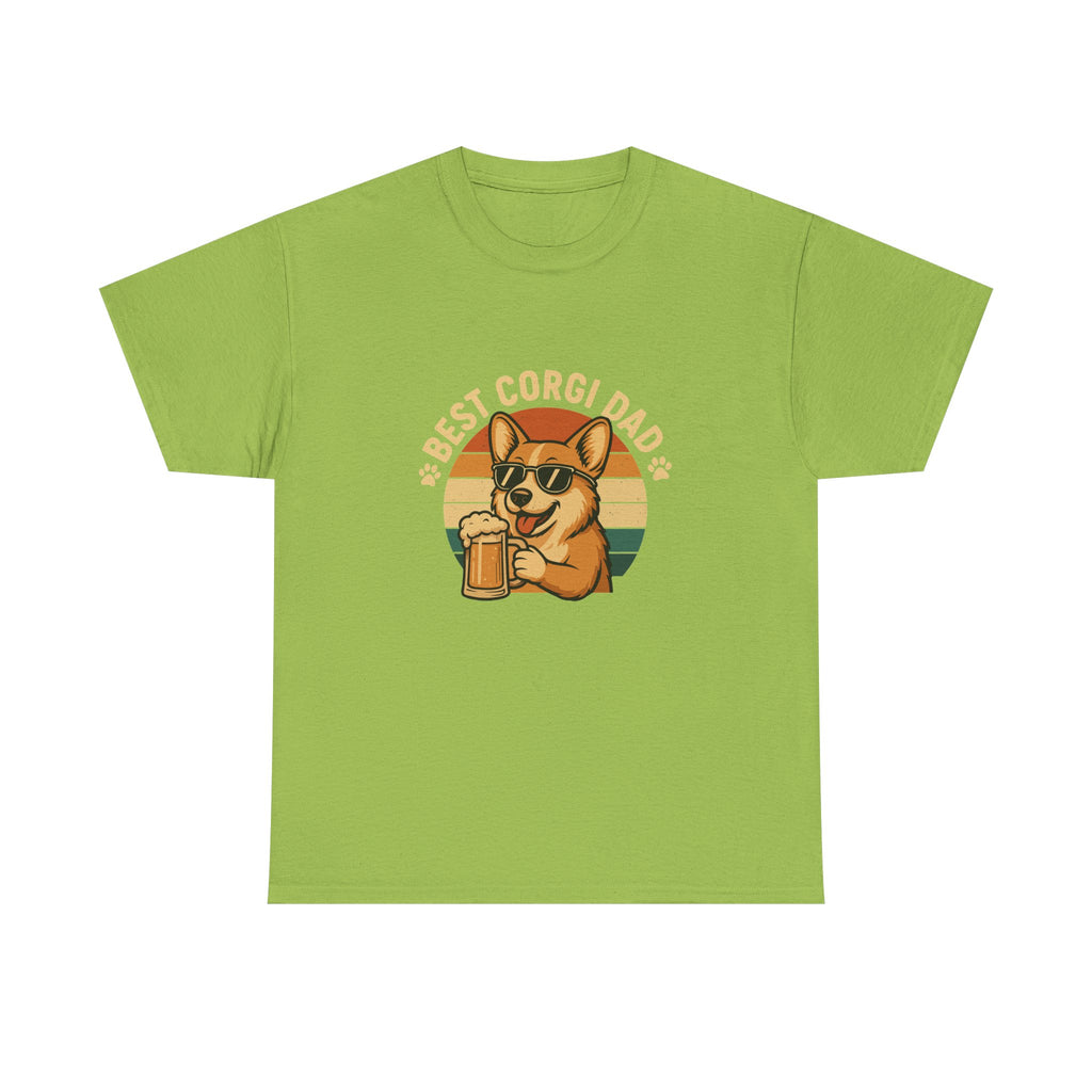 Best Corgi Dad Beer Lover Dog Retro Style Art T-Shirt