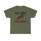 Nose Down. World Ignored. Coonhound T-shirt