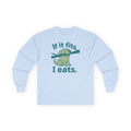 Golden Retriever If It Fits, I Eats Long Sleeve Tee in Light Blue