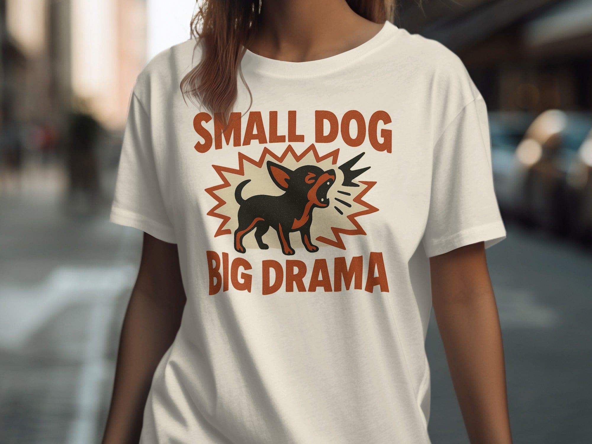 Small Dog Big Drama Graphic T-Shirt for Pet Lovers