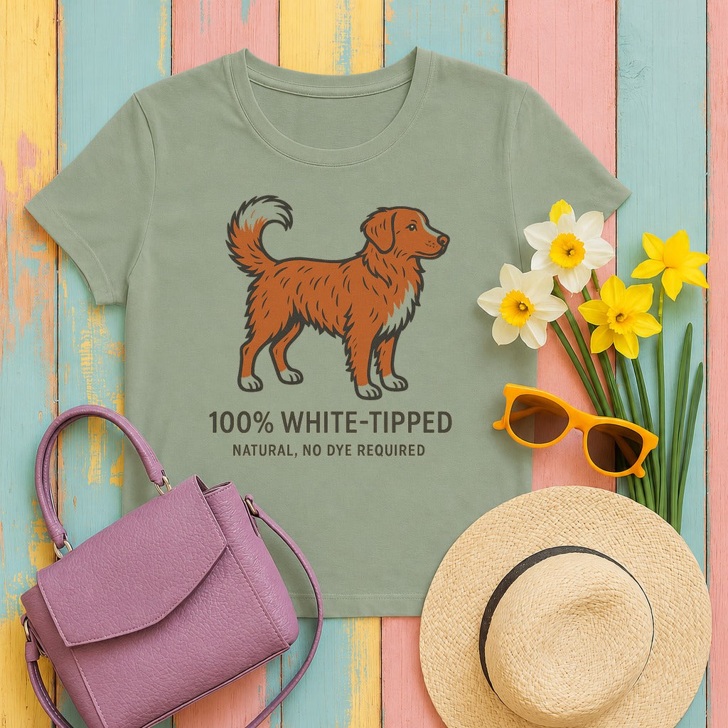 Nova Scotia Duck Tolling Retriever White-Tipped Tail T-shirt in Sage