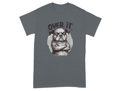 Over It Pug Graphic Tee Comical Shirt product type