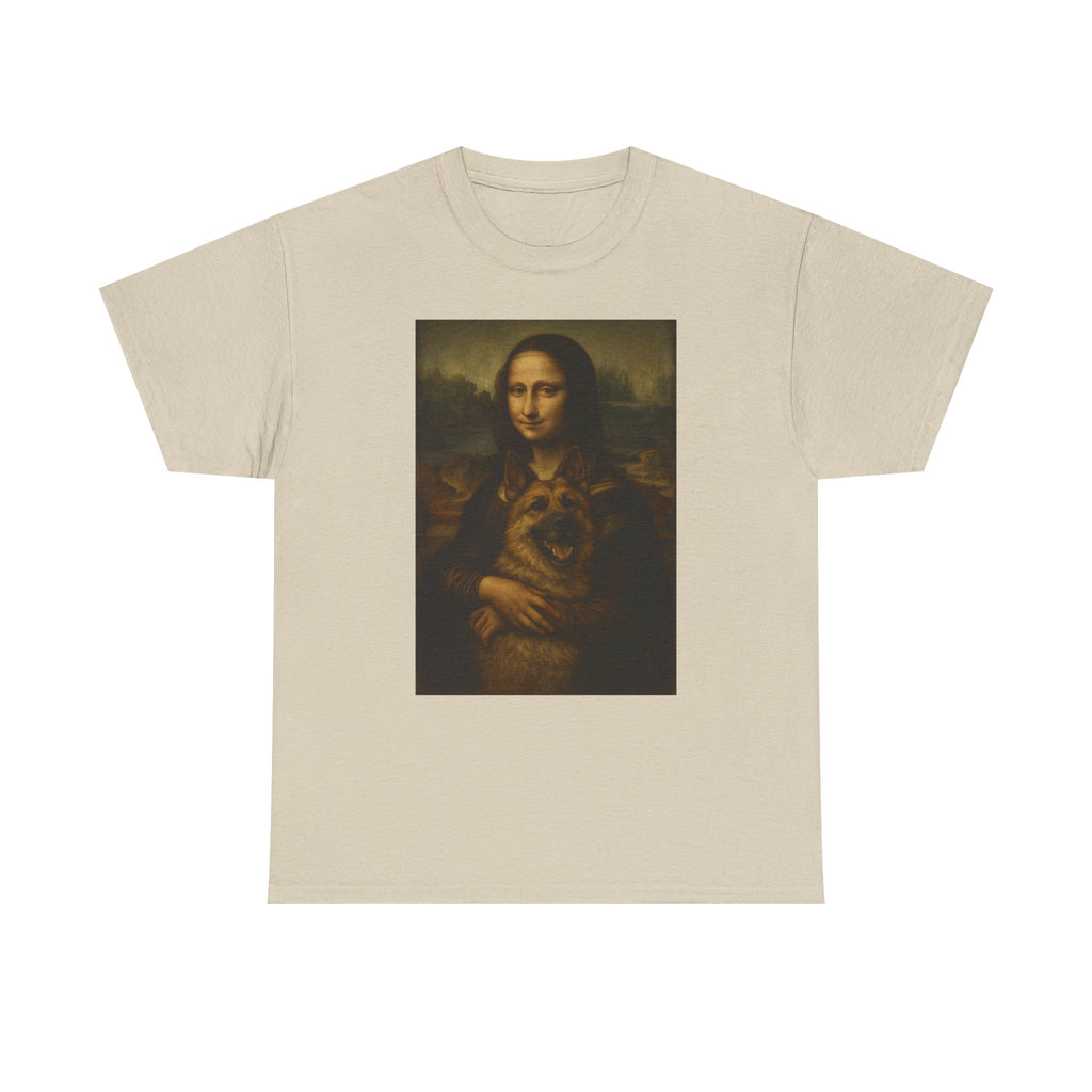 Mona Lisa German Shepherd Dog Friendship Artwork T-Shirt